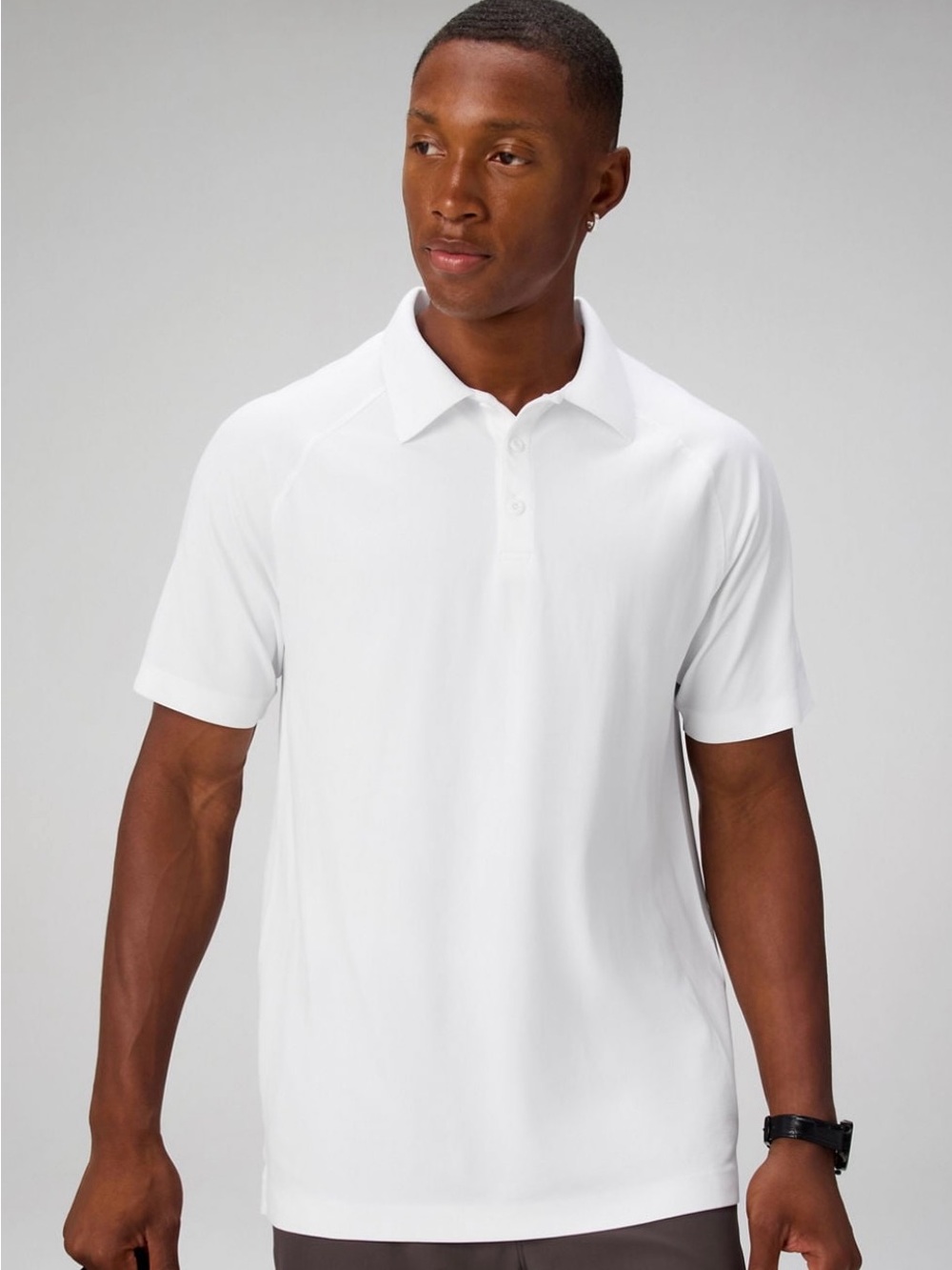 Fabletics Men's White Short-Sleeve Performance Polo